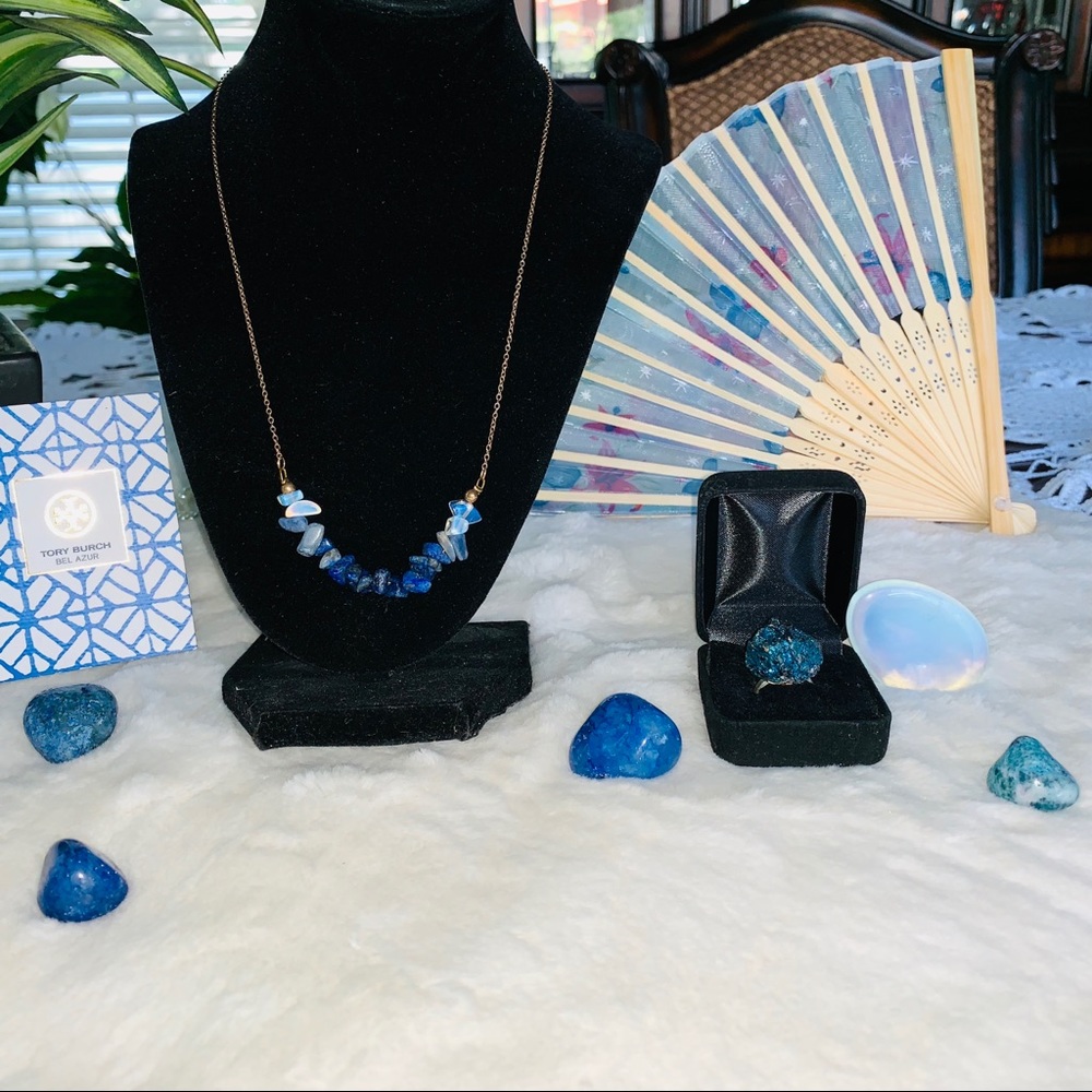 Tumbled Blue Stone Necklace